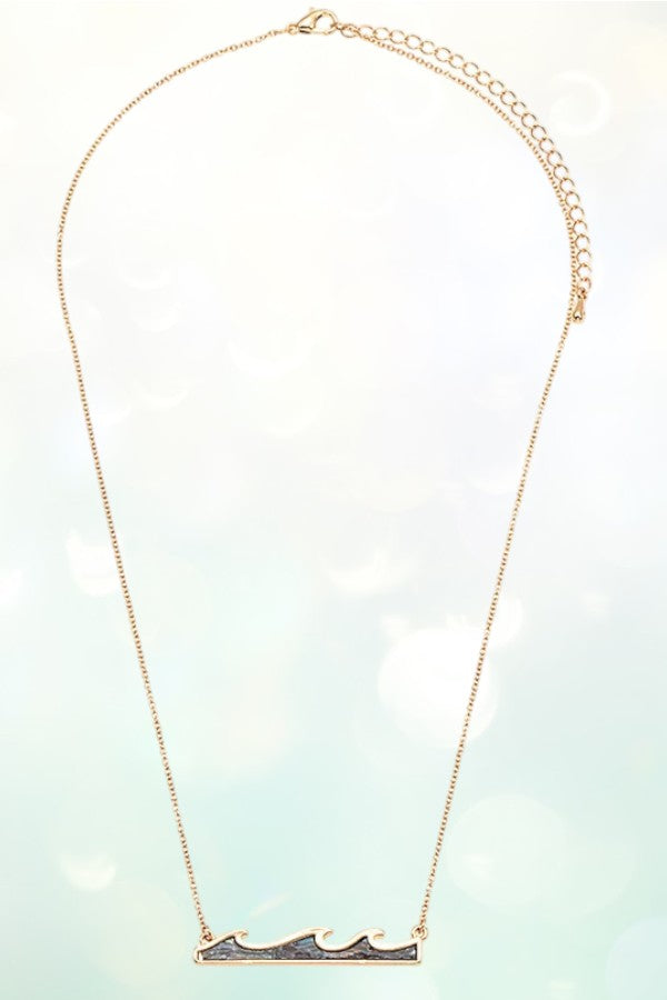 ABALONE WAVE PENDANT NECKLACE