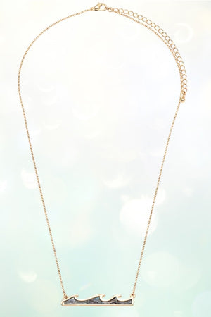 ABALONE WAVE PENDANT NECKLACE