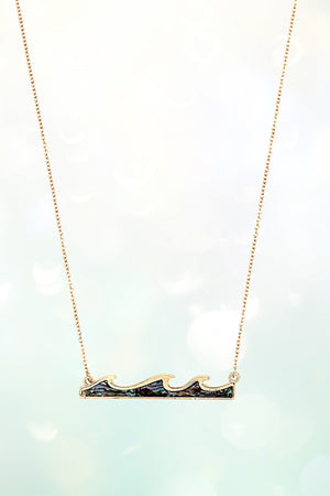 ABALONE WAVE PENDANT NECKLACE