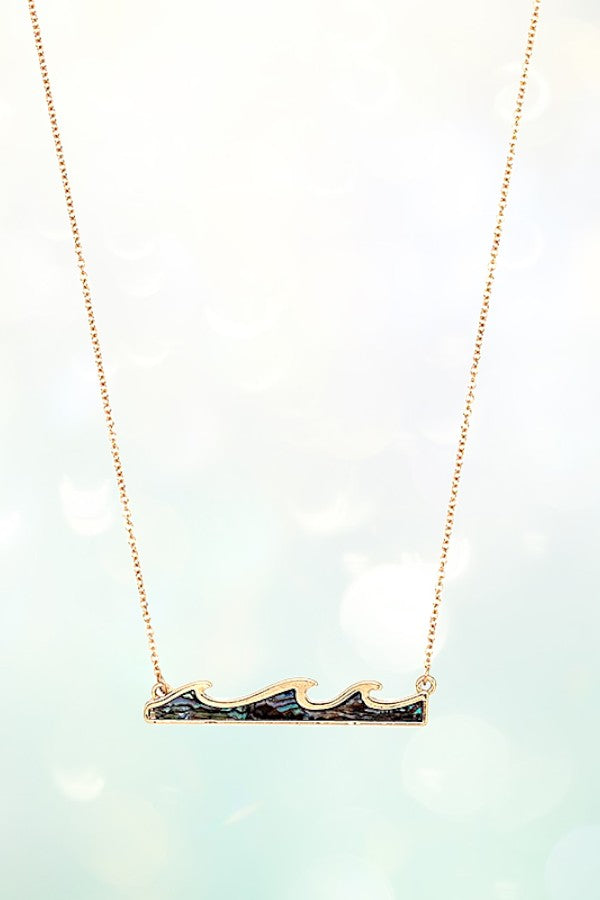 ABALONE WAVE PENDANT NECKLACE