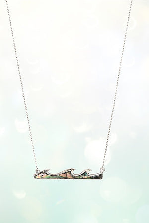 ABALONE WAVE PENDANT NECKLACE