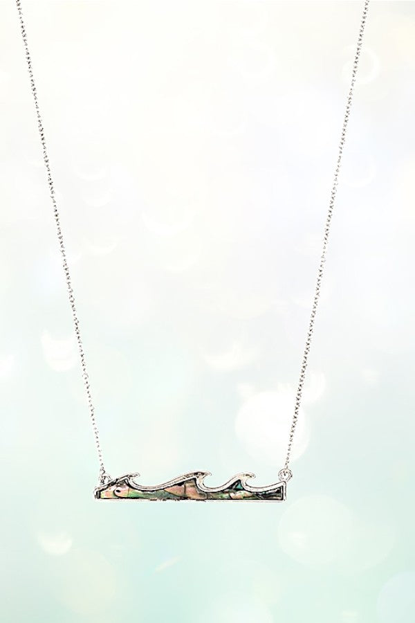 ABALONE WAVE PENDANT NECKLACE