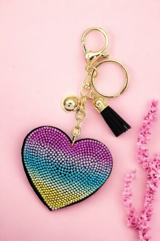 Gem Pave Heart Keychain