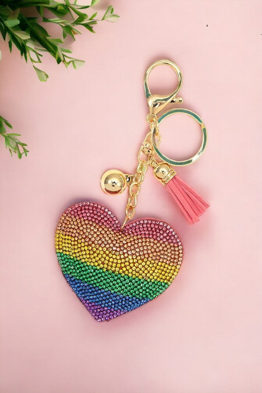 Gem Pave Heart Keychain