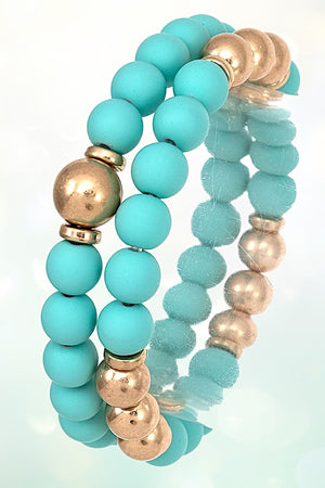 CLAY BEAD STRETCH BRACELET SET