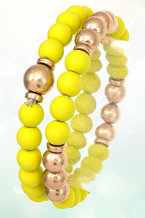 CLAY BEAD STRETCH BRACELET SET