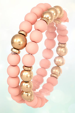 CLAY BEAD STRETCH BRACELET SET