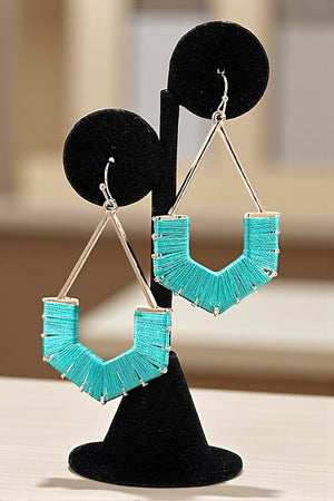 WOVEN THREAD U DROP EARRING