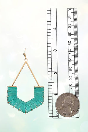 WOVEN THREAD U DROP EARRING