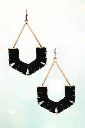 WOVEN THREAD U DROP EARRING