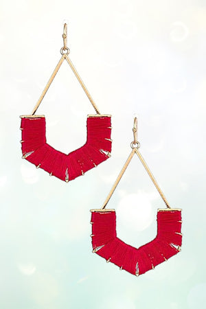 WOVEN THREAD U DROP EARRING