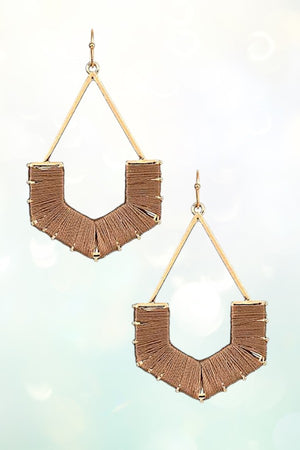 WOVEN THREAD U DROP EARRING