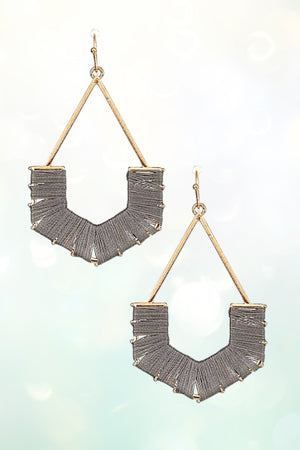 WOVEN THREAD U DROP EARRING