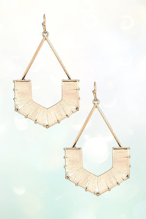 WOVEN THREAD U DROP EARRING