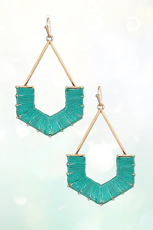WOVEN THREAD U DROP EARRING