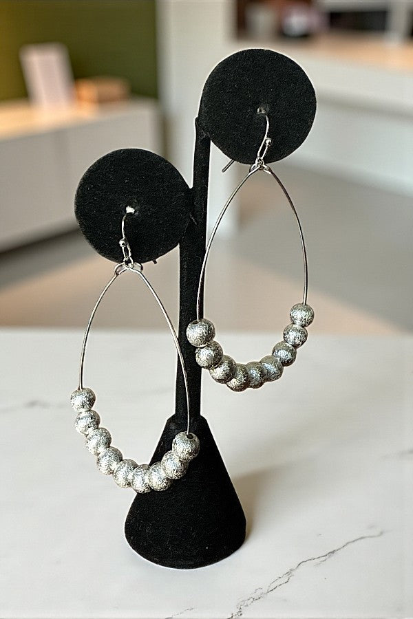 MULTI ORB LINK TEARDROP DANGLE EARRING