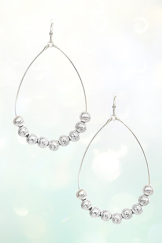 MULTI ORB LINK TEARDROP DANGLE EARRING