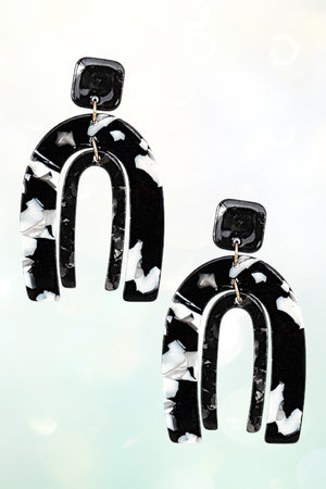 TORTOISE U DROP EARRING