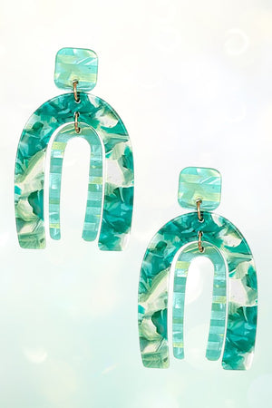 TORTOISE U DROP EARRING