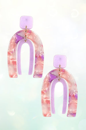 TORTOISE U DROP EARRING