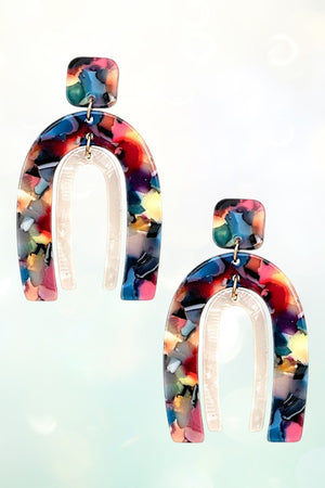 TORTOISE U DROP EARRING