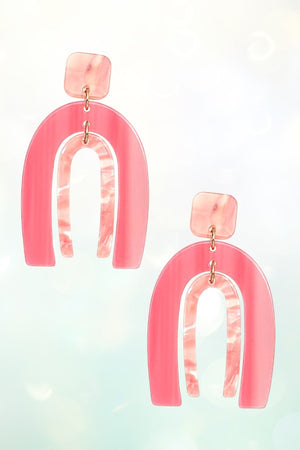 TORTOISE U DROP EARRING