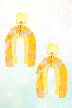 TORTOISE U DROP EARRING