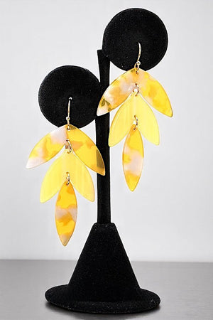 TORTOISE DETAIL TRIPLE LINK FASHION DANGLE EARRING