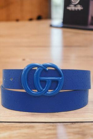 Color Fashion Buckle Accent Belt