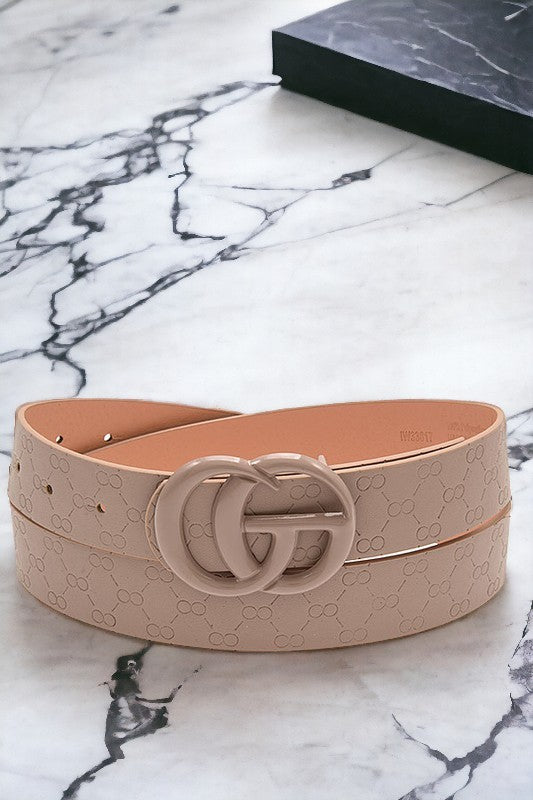 Color Fashion Buckle Accent Belt