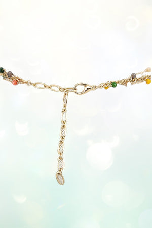 FACETED GLASS BEAD LAYERED NECKLACE