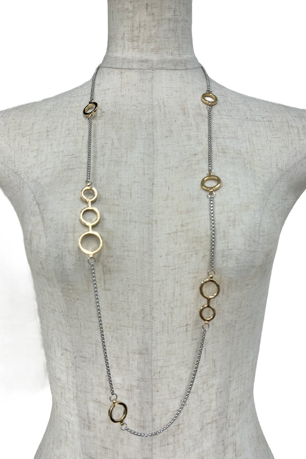 Circle Chain Link Long Necklace