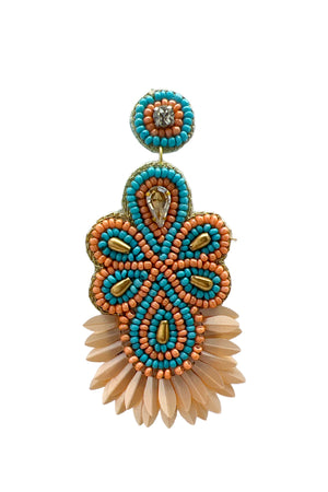 Seed Bead Floral Detail Drop Earring