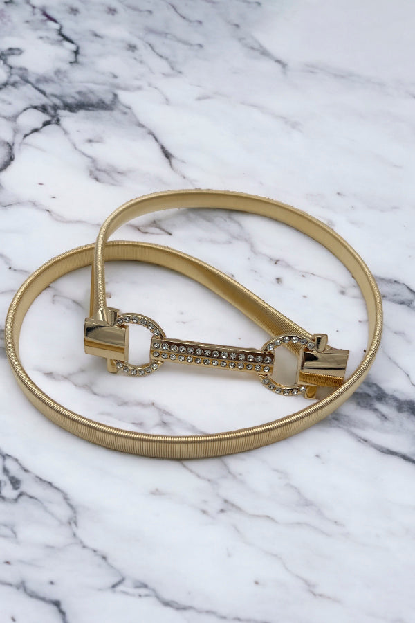 Stretch Metal Rhinestone Hoop Belt