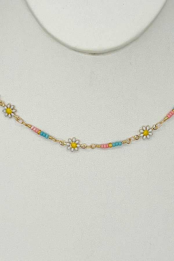 Floral Bead Mix Necklace