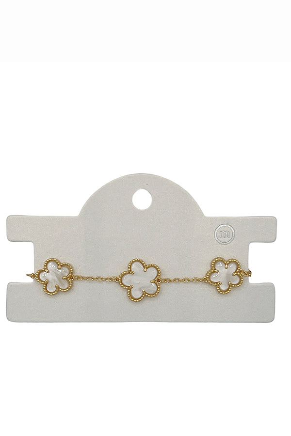 Clover Framed Chain Link Bracelet