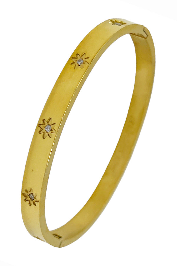 Star Accent Detail Bangle Bracelet