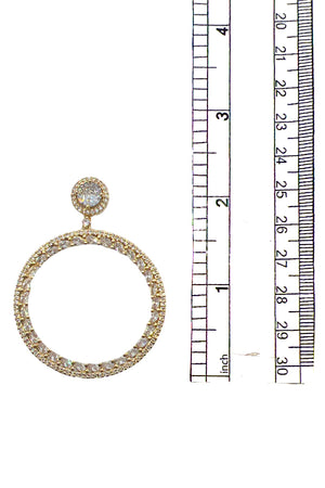 Cubic Zirconia Circle Drop Earring