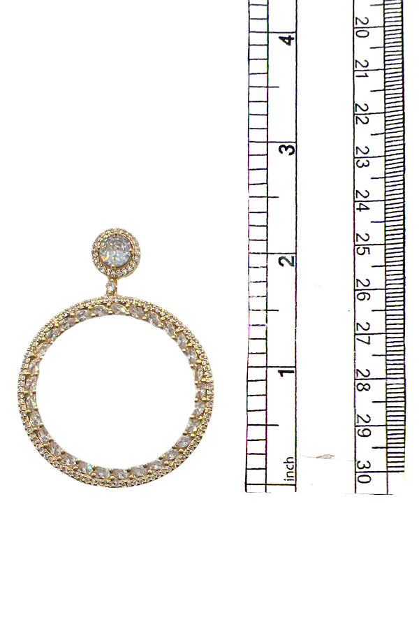 Cubic Zirconia Circle Drop Earring