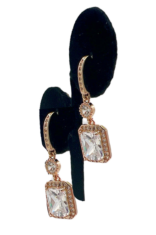 Cubic Zirconia Dangle Gem Dangle Earring