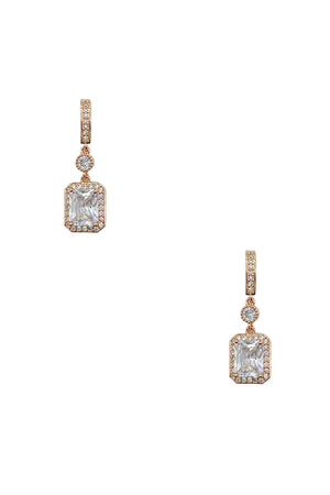 Cubic Zirconia Dangle Gem Dangle Earring