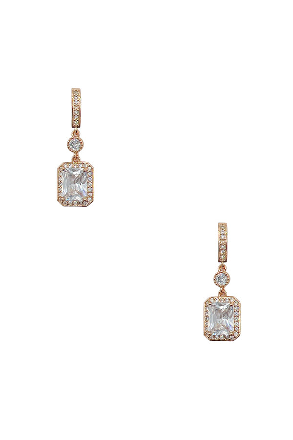 Cubic Zirconia Dangle Gem Dangle Earring