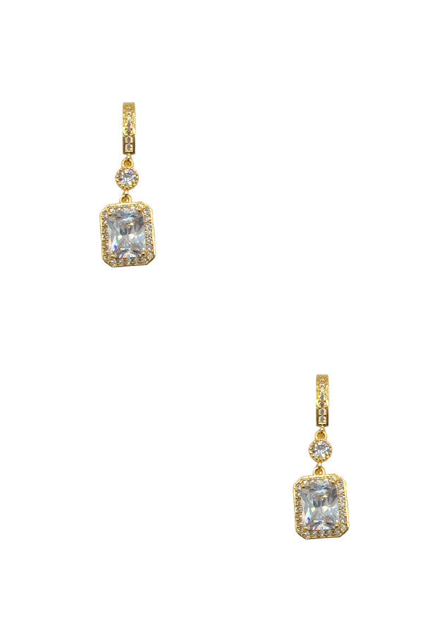 Cubic Zirconia Dangle Gem Dangle Earring