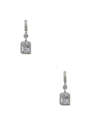 Cubic Zirconia Dangle Gem Dangle Earring