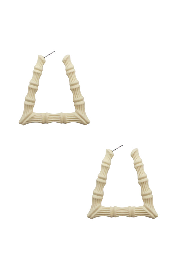 Bamboo Detail Semi Triangle Hoop Earring