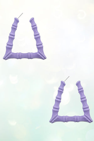 BAMBOO DETAIL SEMI TRIANGLE HOOP EARRING