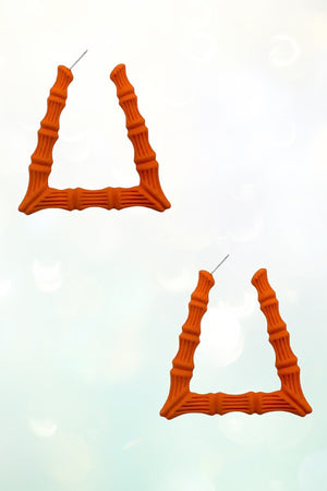 BAMBOO DETAIL SEMI TRIANGLE HOOP EARRING