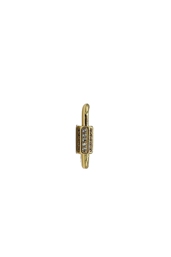 Mini Rhinestone Pave Semi Oval Drop Earring