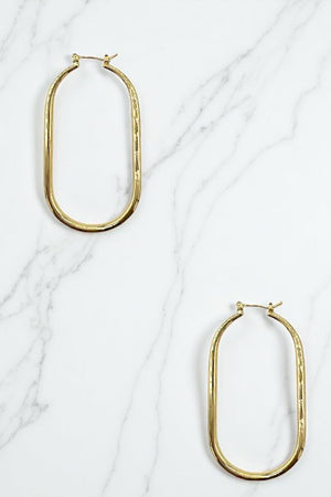 Oval Drop Hoop Earring