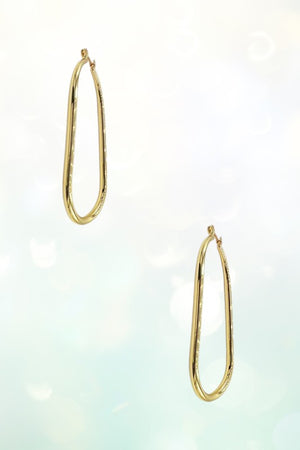 Oval Drop Hoop Earring